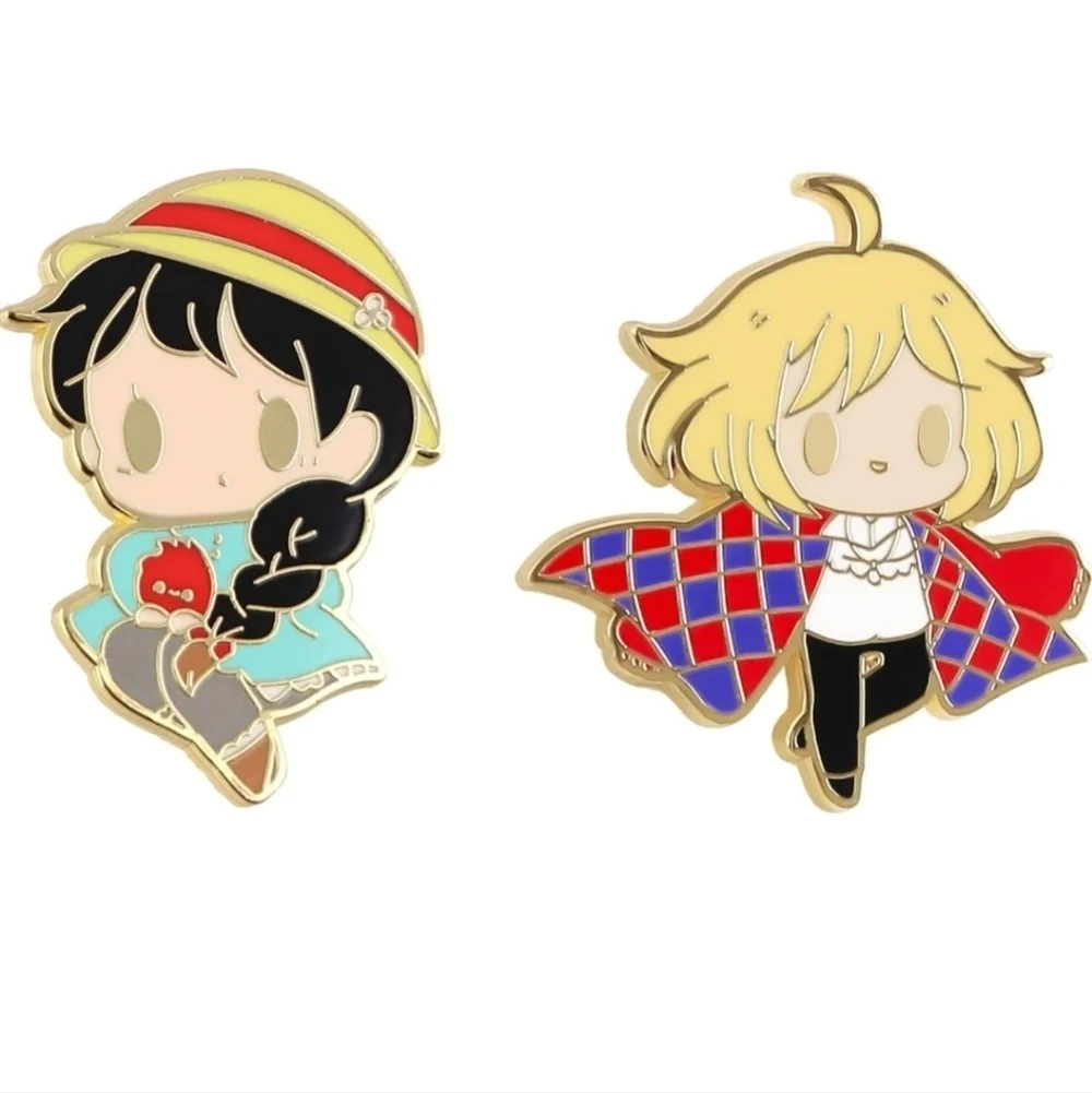 Anime Character Enamel Pin Set - Chibi Style studio Ghibli Disney howls moving